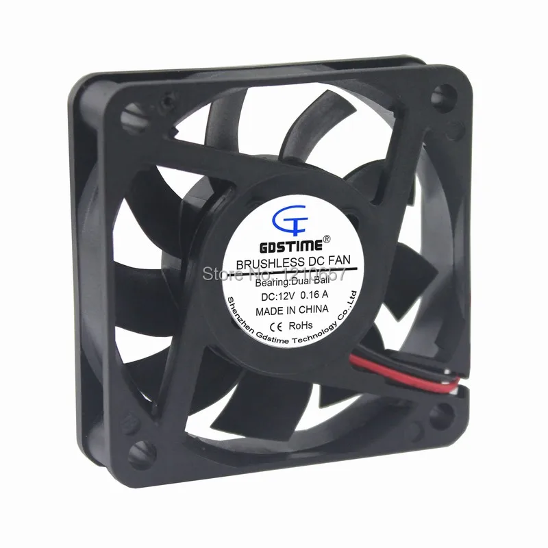 10 шт. в партии Gdstime 6 см 60 мм x 15 6015 двойной шар PC охлаждающий вентилятор для