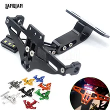 Универсальный CNC алюминиевый мотоцикл уличный велосипед задний держатель номерного знака с светодиодный подсветкой для Ducati Monster 696 848 899 1199