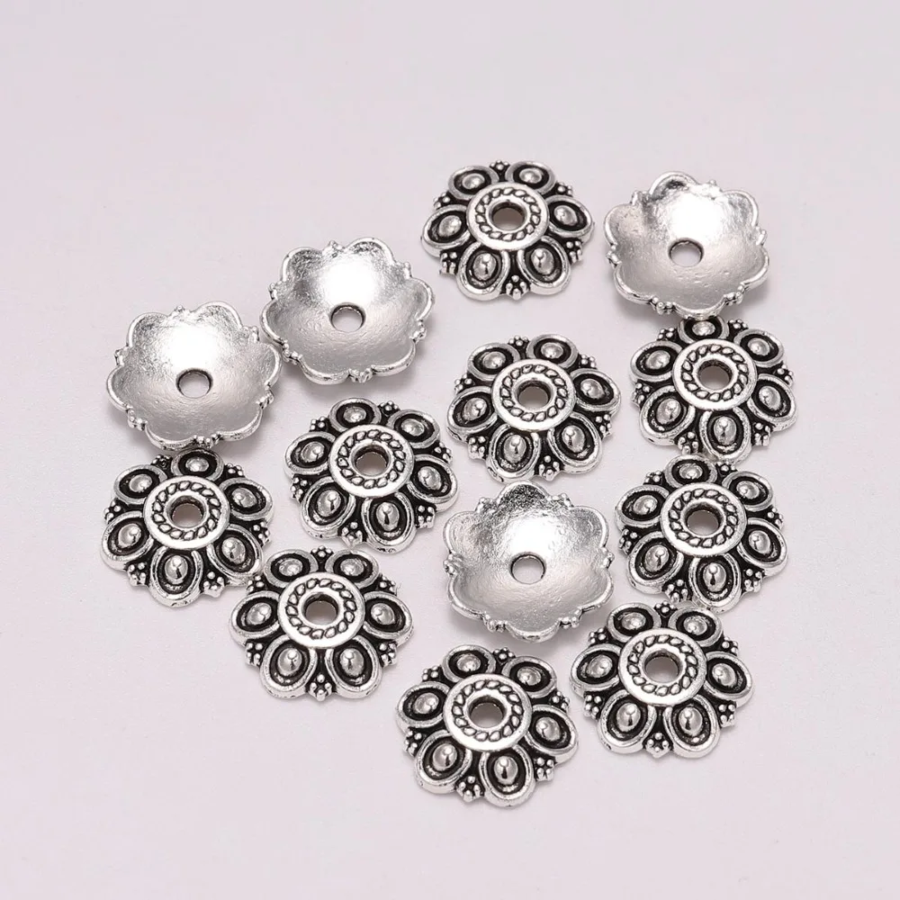 

20pcs/Lot 12mm Silver 6 Petals Bead Caps Hollowed Flower For Jewelry Making Bead Caps End Jewelry Finding Making Component