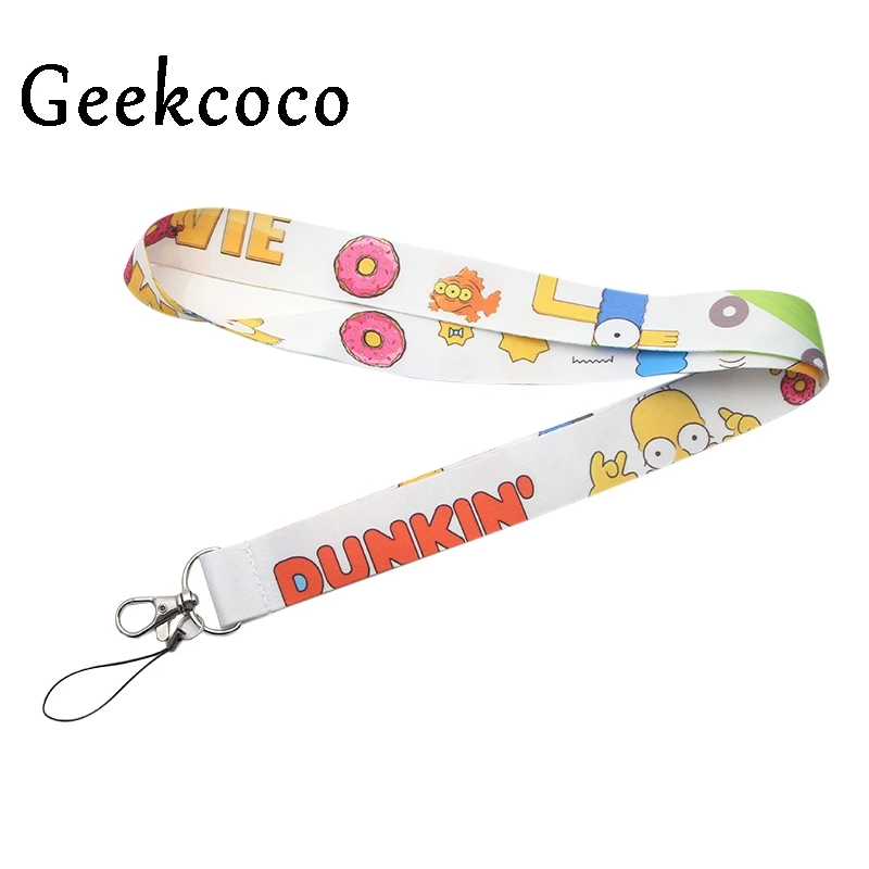 

Simpson Cartoon diy keychains Accessory Safety Breakaway Mobile Phone USB ID Badge Holder Keys Strap Tag Neck lanyard J0234