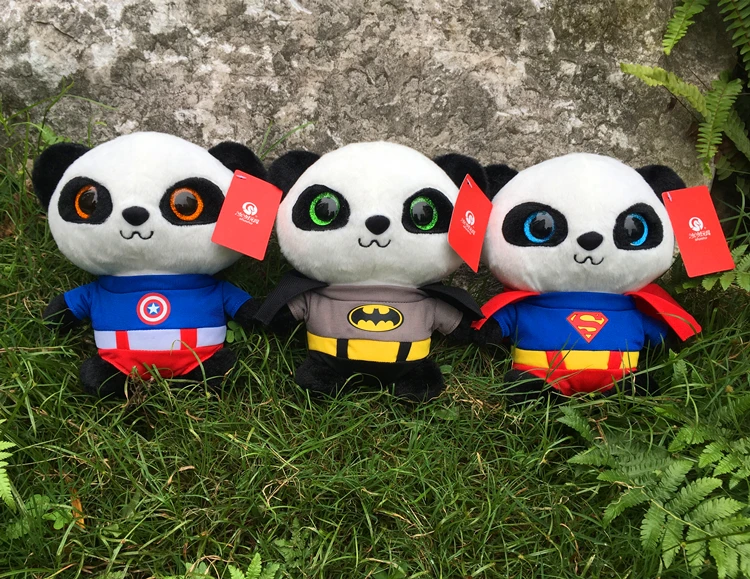 Free Shipping 20 CM Soft Batman Panda Stuffed Toys Cute Plush Animals