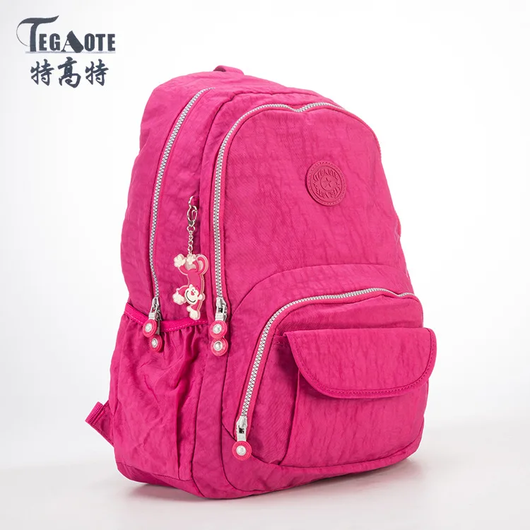 

TEGAOTE Backpack Female Mochila Feminina Escolar Nylon Pattern Girl Notebook School Backpacks Black Casual Women Bagpack Pocket