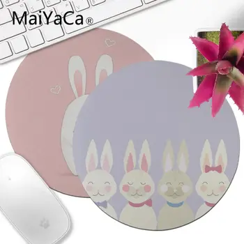

MaiYaCa New Design Cute Rabbits Office Mice Gamer Round Mouse Pad Soft Comfort Mouse Mat gaming mouse pad deskmat as child gift