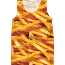 Топ на бретельках для картофеля фри с 3d принтом, жилет для мужчин, унисекс, майка Джерси, футболки, рубашка, большие размеры