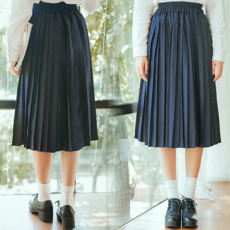 HAYBLST брендовые длинные плиссированные юбки женские Новые Осень Зима модные однотонные корейский стиль повседневные вельветовые элегантные женские юбки