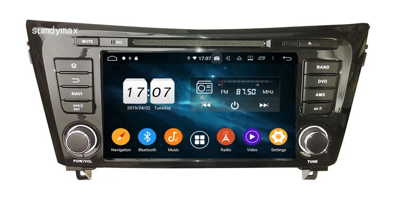 Cheap 2Din 8"Android 9.0 Car DVD Radio Player Fit Nissan qashqai X-Trail 2014 2015 2016 GPS Navigation 8Core 4G+64G WIFI Bluetooth 10