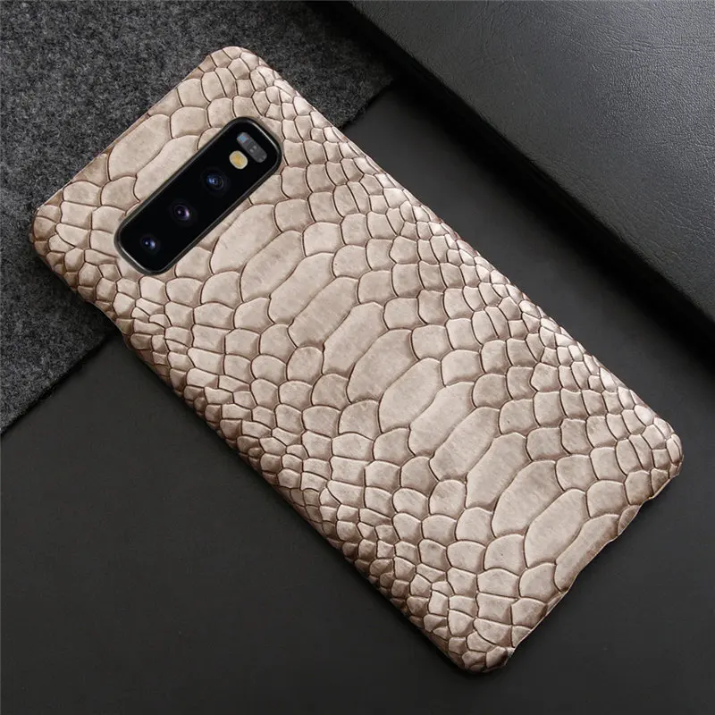

Luxury Snake Skin Leather Case For Samsung Galaxy S10 S9 Plus S10e Note 9 8 Slim Anti-Knock Hard Back Cover For Samsung S10 Plus