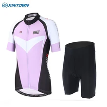 Xintown дышащий Ропа Ciclismo Велоспорт Спорт Майки Для женщин Велосипедный Спорт Костюмы горный велосипед Рубашки для мальчиков Шорты для женщин Наборы для ухода за кожей Лаванда