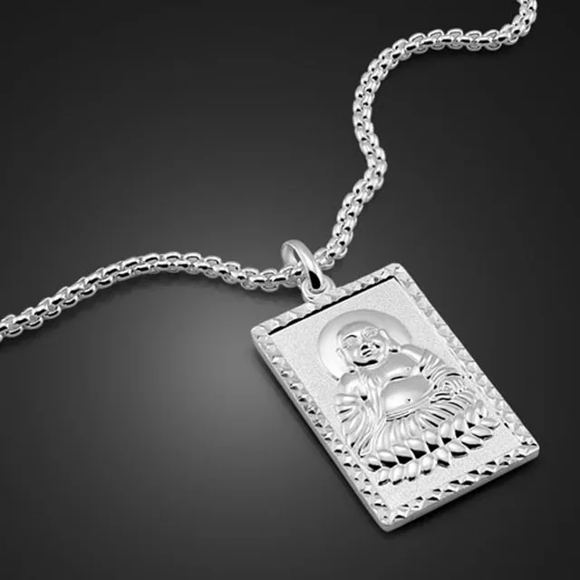 National Style Men's Solid Silver Pendant Necklace 925 Sterling Silver