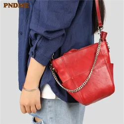 PNDME designer handmade fashion vintage genuine leather ladies handbag simple cowhide chain women's shoulder messenger bags PNDME designer handmade fashion vintage genuine leather ladies handbag simple cowhide chain women's shoulder messenger bags