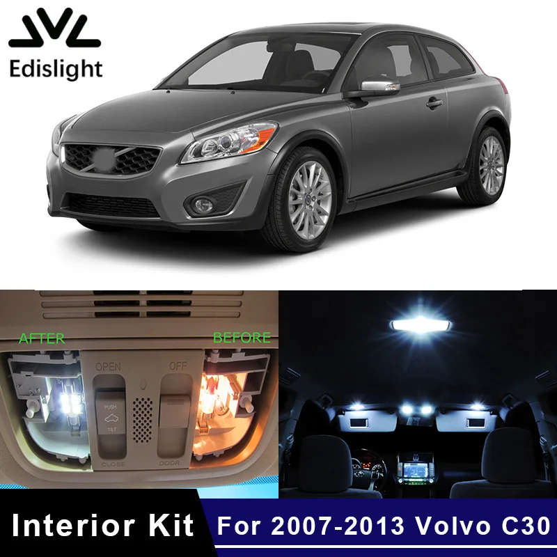 Us 12 53 40 Off Edislight 12pcs White Canbus No Error Led Lamp Car Bulbs Interior Package Kit For 2007 2013 Volvo C30 Map Trunk Door Plate Light In