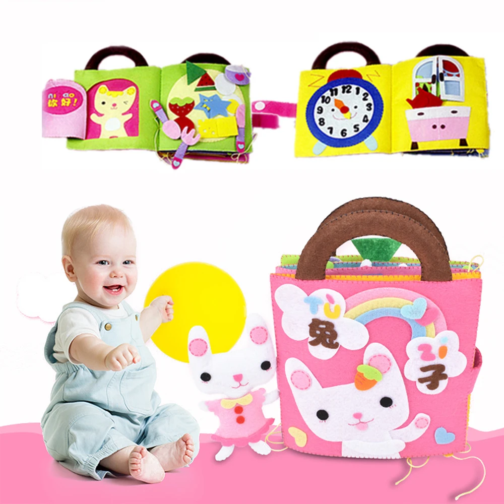 

Children Soft Cloth Book DIY Non-Woven Story Painting Baby Manual Imagination Puzzle Early Education Development Reading Book