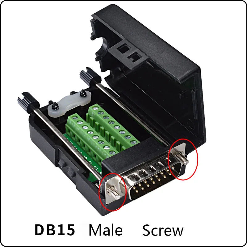 Db15 pin беспаечная электрическая вилка Мужской разъем мужской/женский с корпус соединителя 2 ряда клеммный блок разъем - Цвет: Male  screw  shell