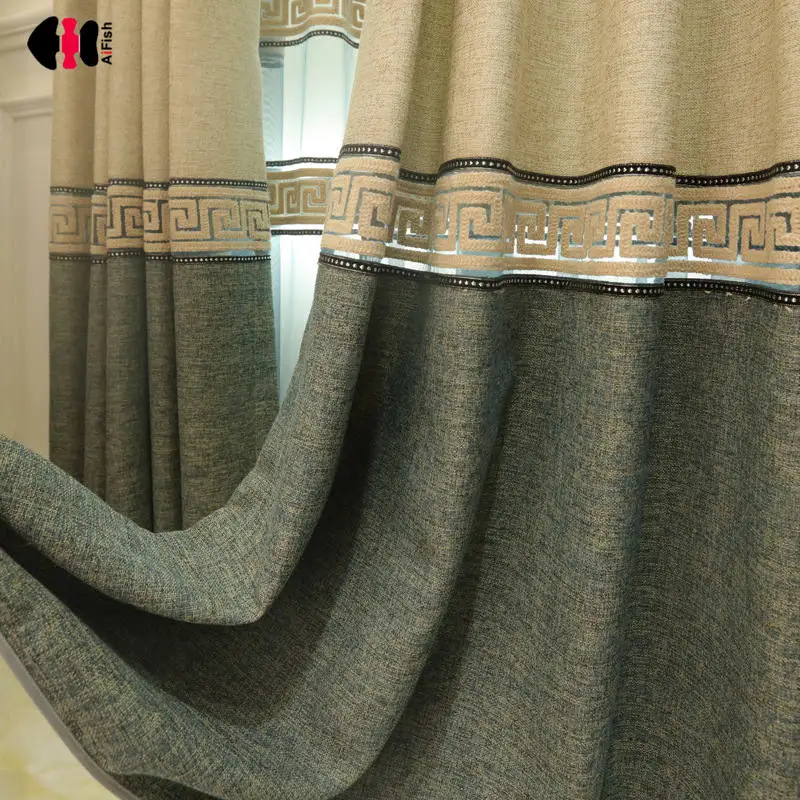 

European Stitching Curtains For Living Room Cotton Linen Window Treatment Drape Panels Gauze Voile Tulle Bedroom WP302C