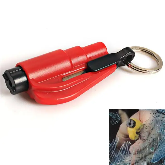 WINOMO Mini Seatbelt Cutter and Window Glass Breaker Quick Car Escape KeyChain Tool (Random Color)