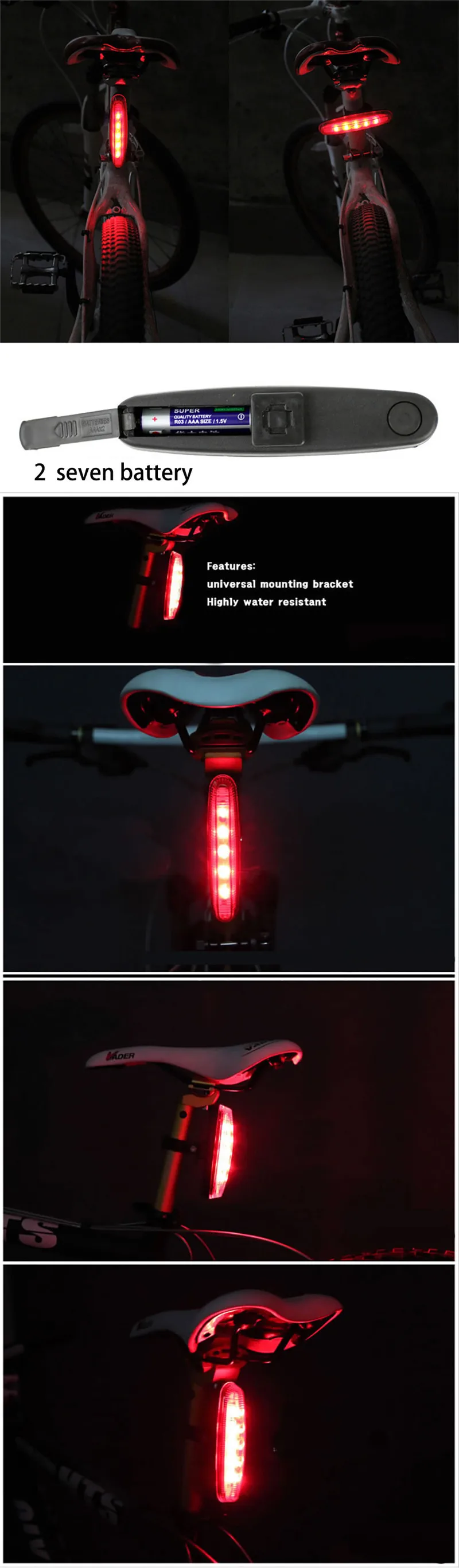 Sale Bicycle Light Bycicle Light Cycling Rear Tail Light Security Warning Luz 5 LED Bike Bicicleta Lanterna Luci Bici bisiklet led 0