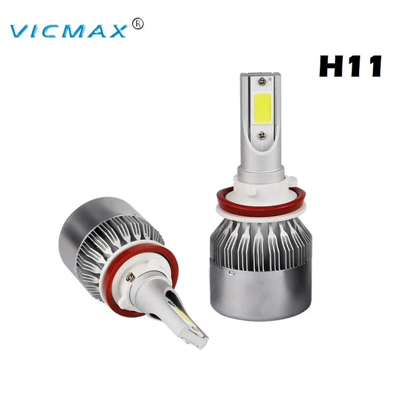 VICMAX 2Pcs C6 H11 LED Bulb Super Bright Auto Car Headlight 2X36W