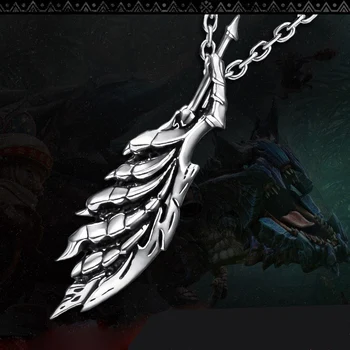 

Mens Vintage Necklaces Gothic S925 Sliver Dragon Claw Pendant Necklace MONSTER HUNTER WORLD Man Bike Hiphop Jewelry Accessories