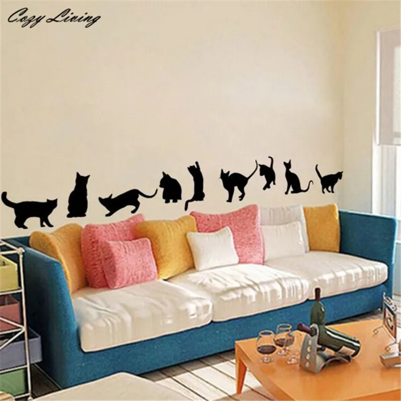 Наклейки на стену для кошек стены стикеры художественного оформления Переводные