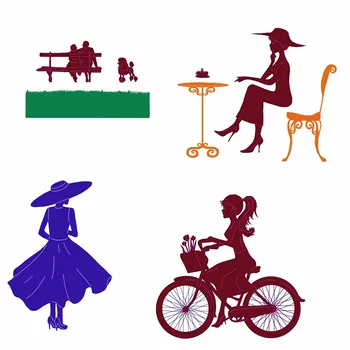 

Elegant Lady Lovers Pattern Metal Cutting Dies Stencil Scrapbook Album Embossing For Gift Card Making Handcrafts Decor