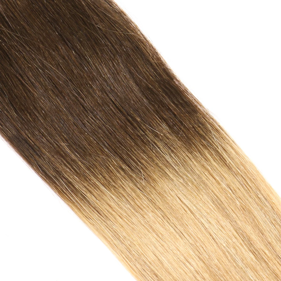 Chloe Hair Color 1B/4/27 Brazilian Straight Hair Weave 1 Piece Ombre Extensions Three Tone No Remy Bundles 10-26inch