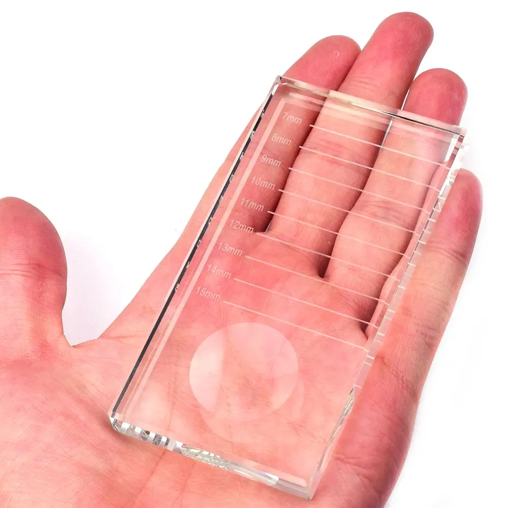 

Crystal Glass 1pc Rectangular Eyelash Glue Holder Individual Eyelash Extension Adhesive Glue Pallet Makeup Tool
