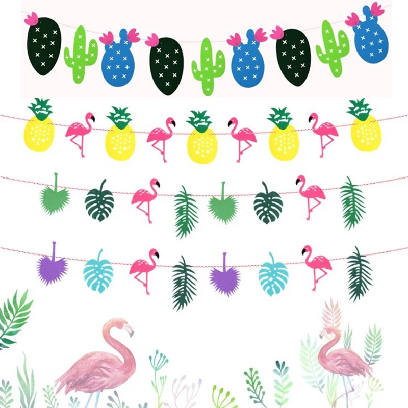 

Creative Birthday Party Festival Felt Green Leaf Pineapple Rainforest