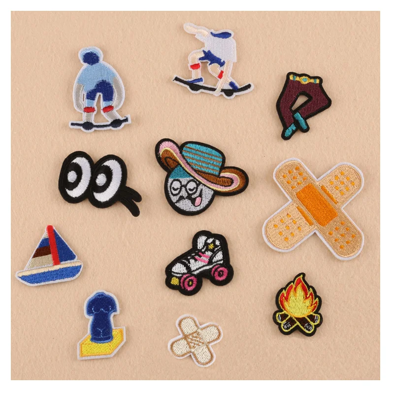 

Sport Style Fire Paste Iron Patches For Clothing Iron Appliques Stickers Decor Patches DIY Patches For clothes Fabric Badges