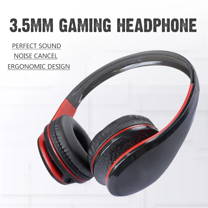 

Wired Headphones 3.5mm Hifi Sound Headset Adjustable Earphones Foldable Gaming Headphone with Microphone for PC mobile phone Mp3