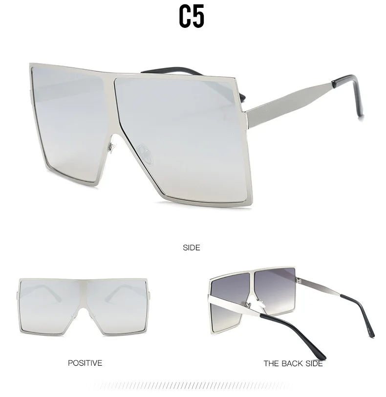 Негабаритные Квадратные Солнцезащитные очки женские винтажные Модные металлические оправы серые градиентные тонированные цветные линзы Feminino солнцезащитные очки UV400 оттенки