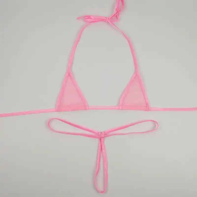 Women Extreme Sexy Micro Bikini Exotic Mini Swimwear Set Transparent
