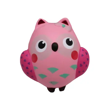 

1Pc 13CM Squishy Toys Cute Animals Pink Owl Slow Raising Simulation PU Unisex Kids Fun Jokes Toy Children's Day Gift Can Not Eat
