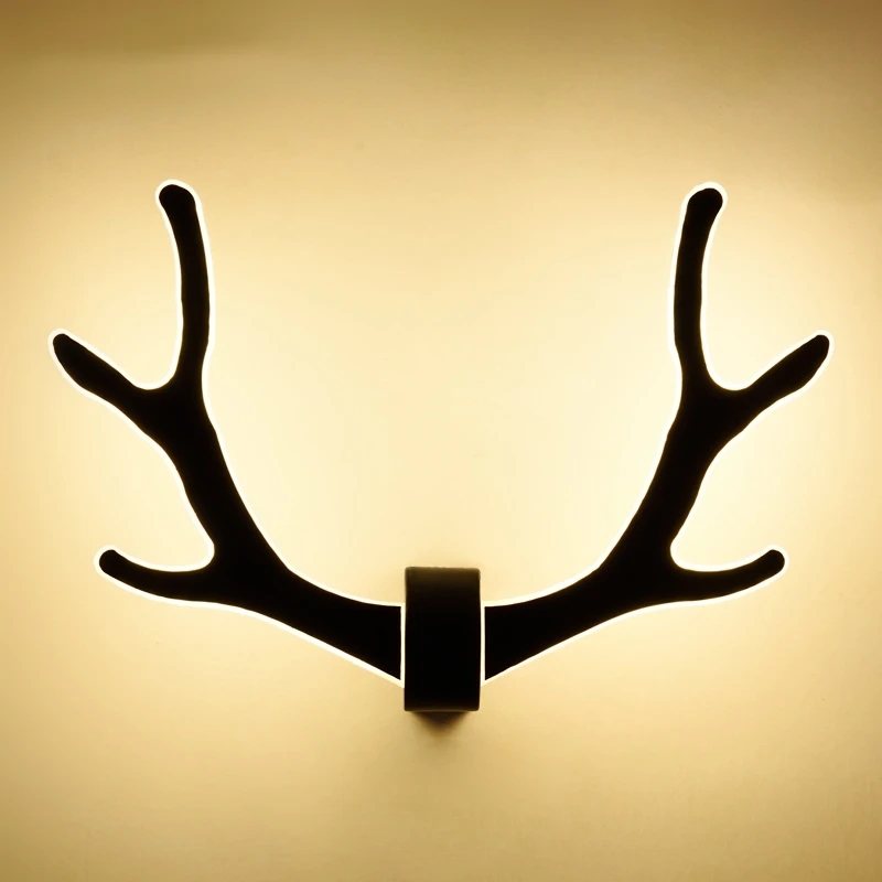 Nordic Modern minimalist antler wall lamp bedroom bedside lamp aisle staircase Source living room deer head wall lamp Lighting