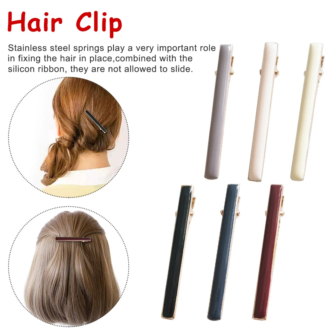 

1PC short hair Women Colorful Solid Metal 6 CM Thick Barrettes Female Elegant Headbands Hair Clips Lady Hairpins Hair