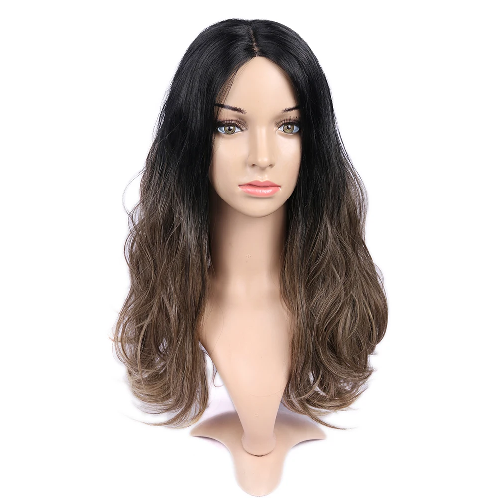 

HANNE 16'' Natural Wave Synthetic Hair Wig 1B Flax brown Glueless Wigs For Black/White Women