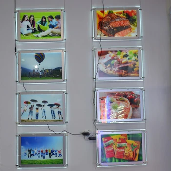 

40PCS/lot A4 Single Sided Landscape Acrylic Frame Panel LED Window Display Light Boxes for Real Estate Agent