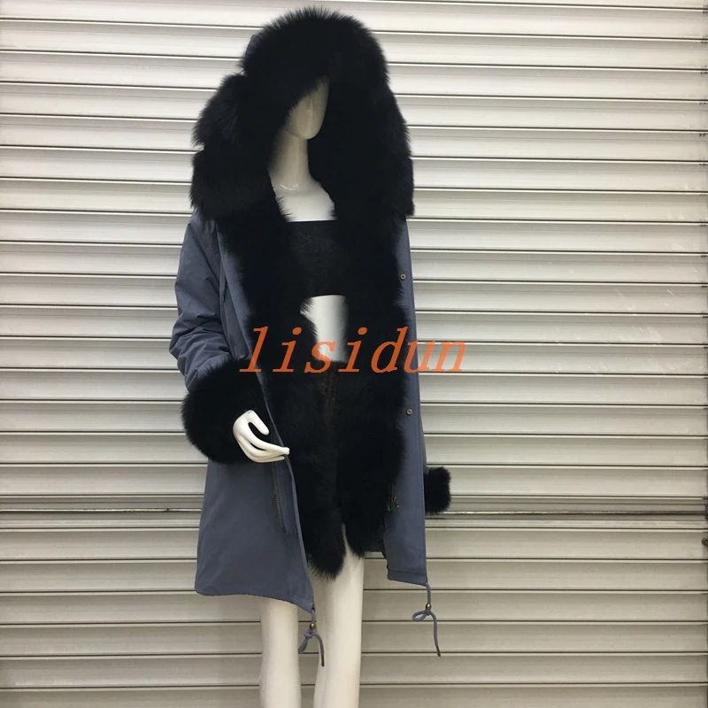 

2018 fox fur coat, coat, dress, women's clothing, long hair liner, Parker, and otter rabbit fur new fur coat