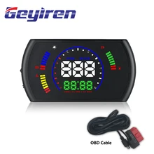 Geyiren S600 дисплей автомобиля hud автомобильный проектор скорости OBD интерфейс HUD скорость об/мин Напряжение температура воды топлива cosumption