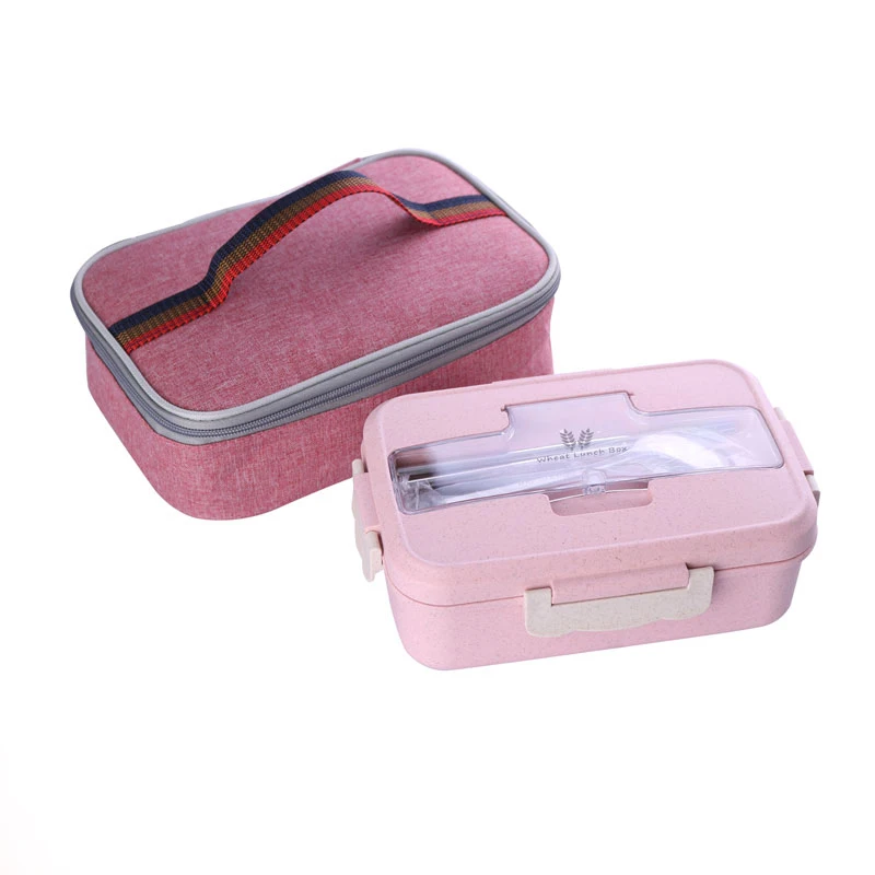 Wheat Straw Leak Proof Rectangular Plastic Lunch Box Partition Food Storage Containe Student Girl Picnic Bento Luchbox Microwave