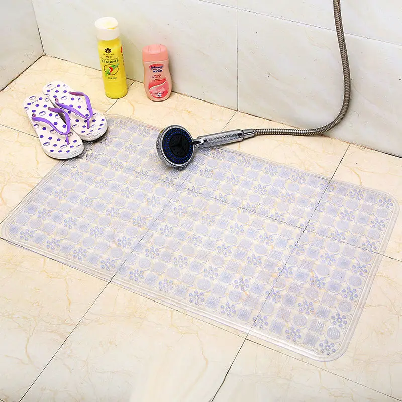 Коврик для ванной комнаты Массажный коврик для туалета санитарный интервал водный пол коврик для ванной ПВХ Экологический дизайн нескользящий коврик с присосками - Цвет: toubaise