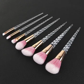 

New 7PCS Crystal Makeup Brushes Sets Spiral Handle Horn Make up Beauty Tools Cosmetics Powder Eyeshadow Blending Brushes kit