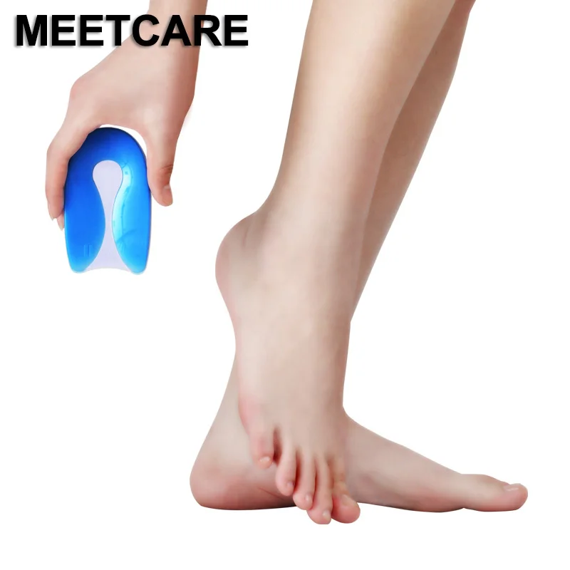 MEETCARE U-образная медицинская гелевая стелька для пятки облегчающая боль в пятке