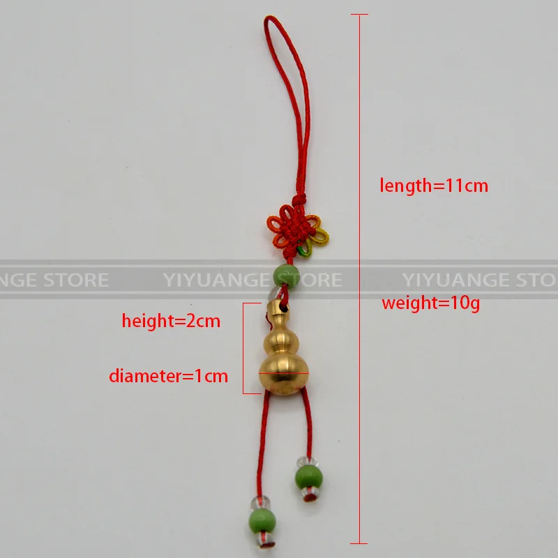 

Feng Shui China kont Key Chain Product Golden Brass Wu lou Wu Lu Gourd Hulu Keychain For Business Smooth Home Decor