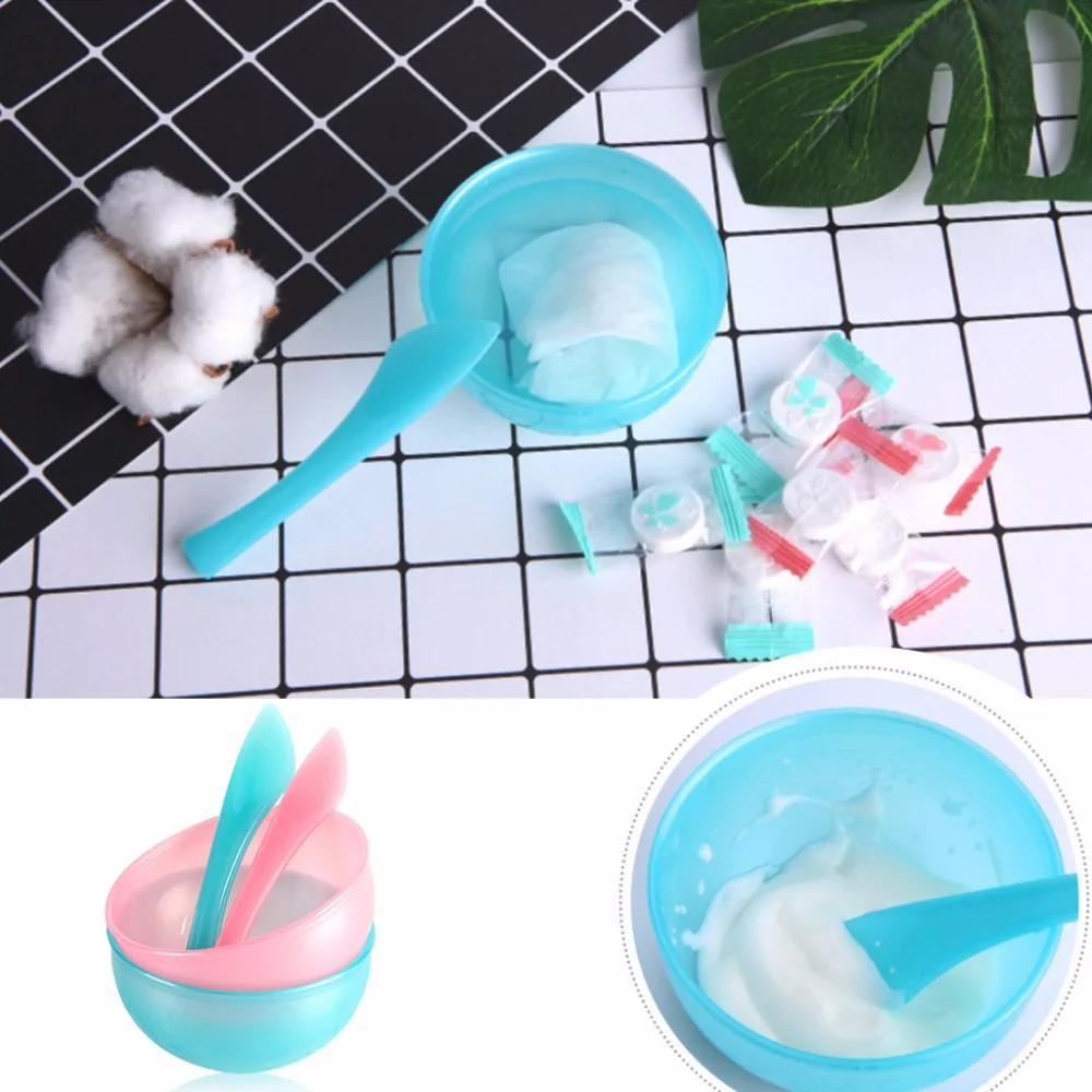 Fashion DIY Facial Mask Bowl Plastic Face Cream Spoon Set Homemade Beauty Mask Blend Cup Stick Cosmetics Makeup Tool Kits
