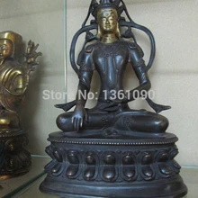 Xd 00953 1" Тибет Буддизм Народная Классическая Фиолетовый Бронзовый Будда Шакьямуни Статуя