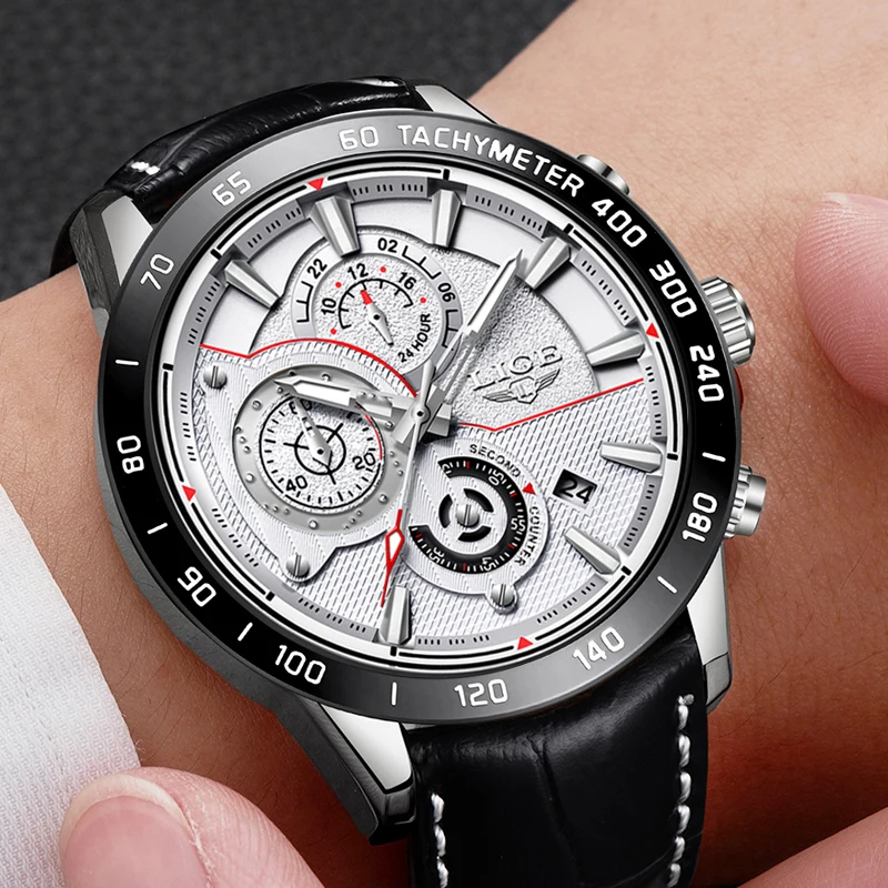 

Relogio Masculino Men Watch LIGE Top Brand Luxury Leather Waterproof Multi-function Quartz Watchs mans Military Sport Wristwatch