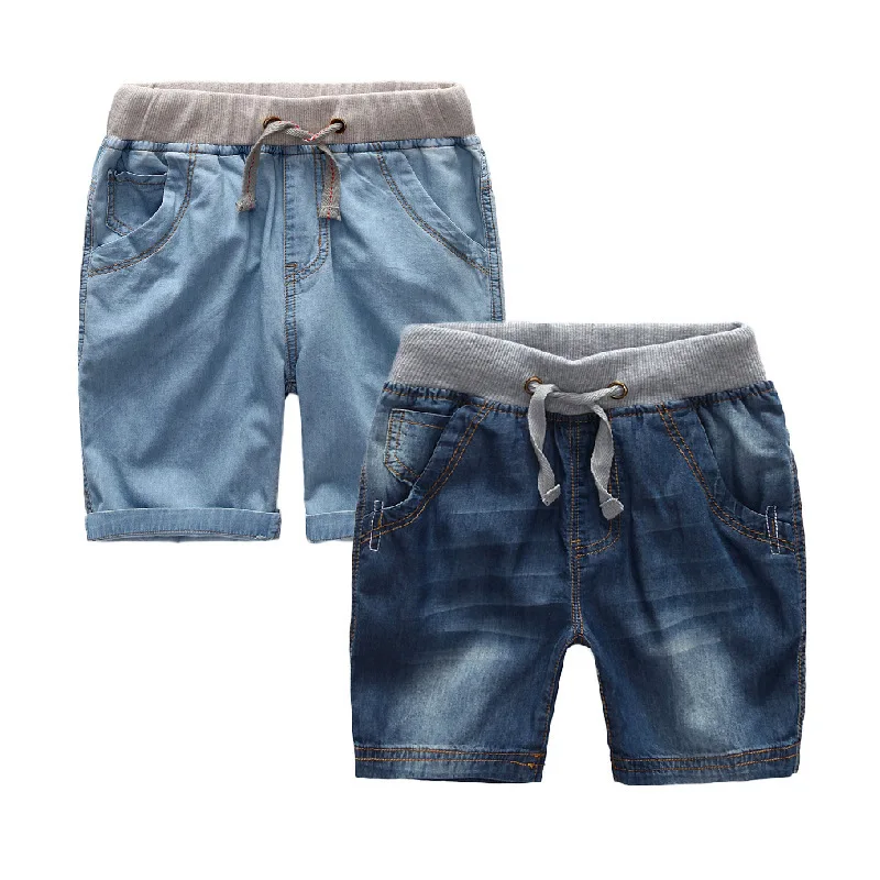 Повседневное Брюки для маленьких мальчиков Детские Джинсы детские джинсовые Шорты хлопковые короткие штаны От 3 до 12 лет детская одежда