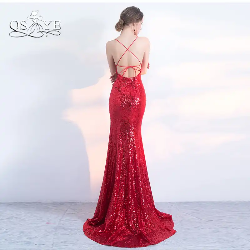 red mermaid prom dresses 2018