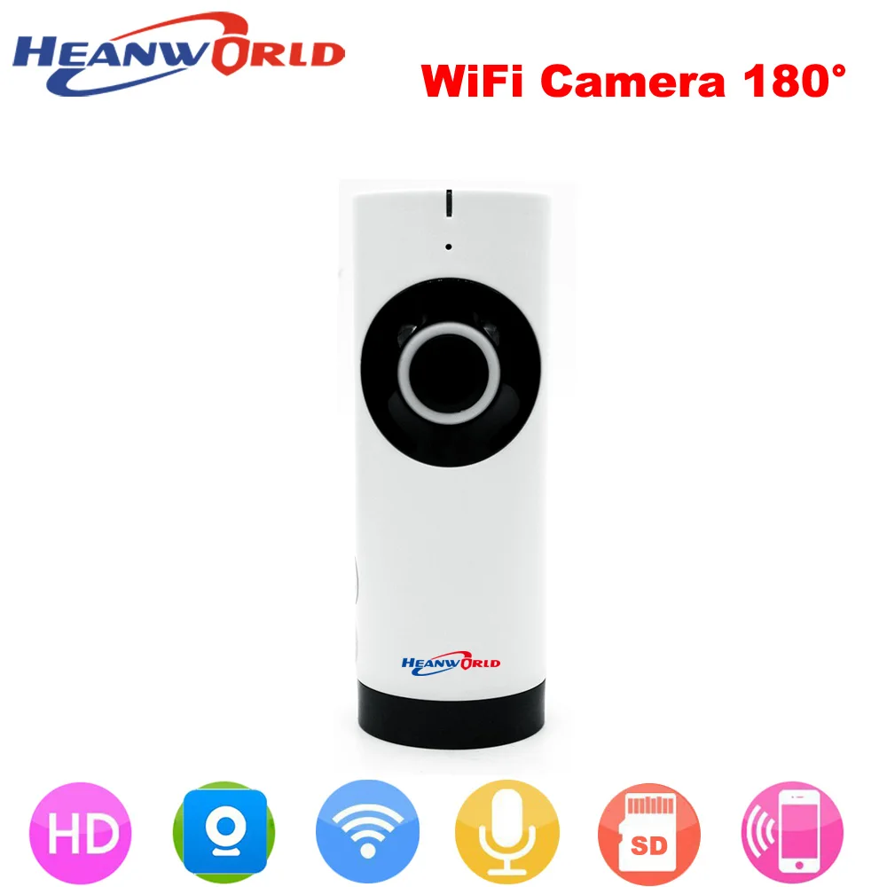 

Heanworld 180 Degree Panoramic Fish Eye lens Mini wireless IP camera 720P Night Vision CCTV Security Camera support Smartphone