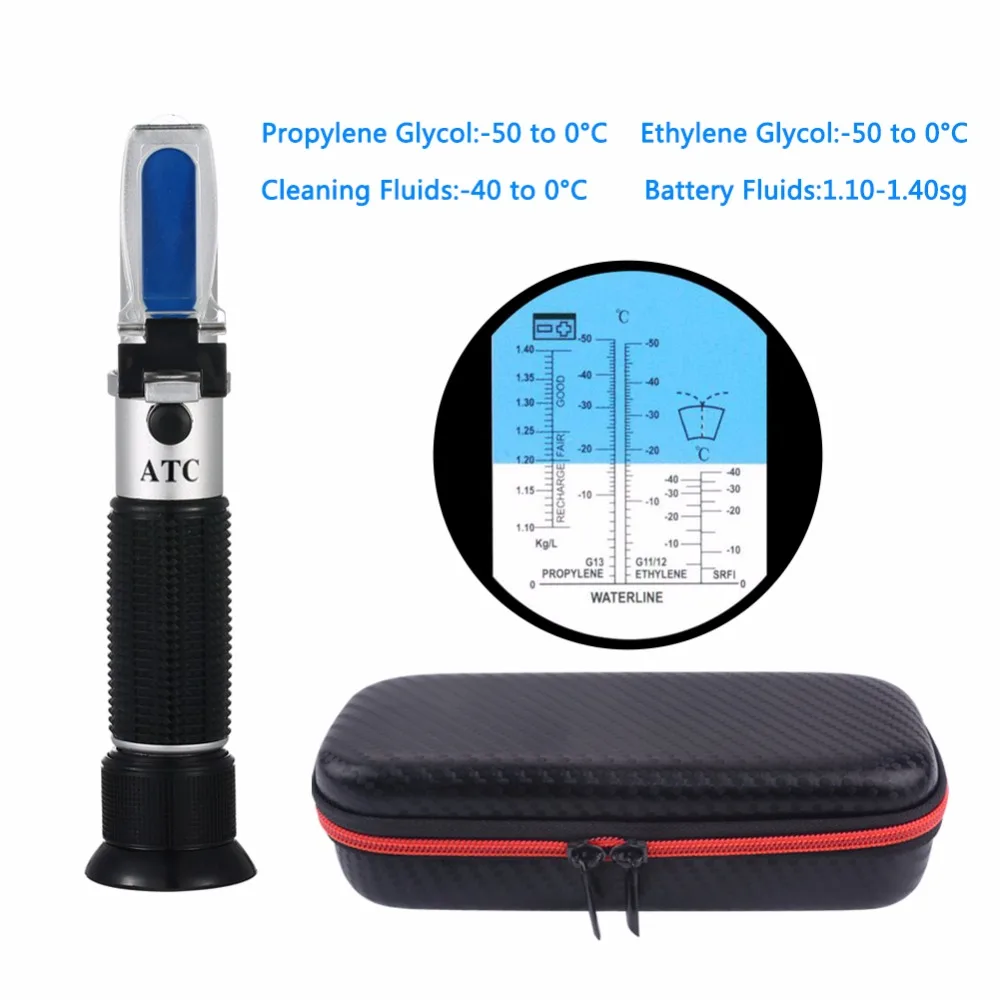 

yieryi urea concentration Refractometer Engine Fluid Glycol Antifreeze Freezing Point Car Battery Refractometer with black bag